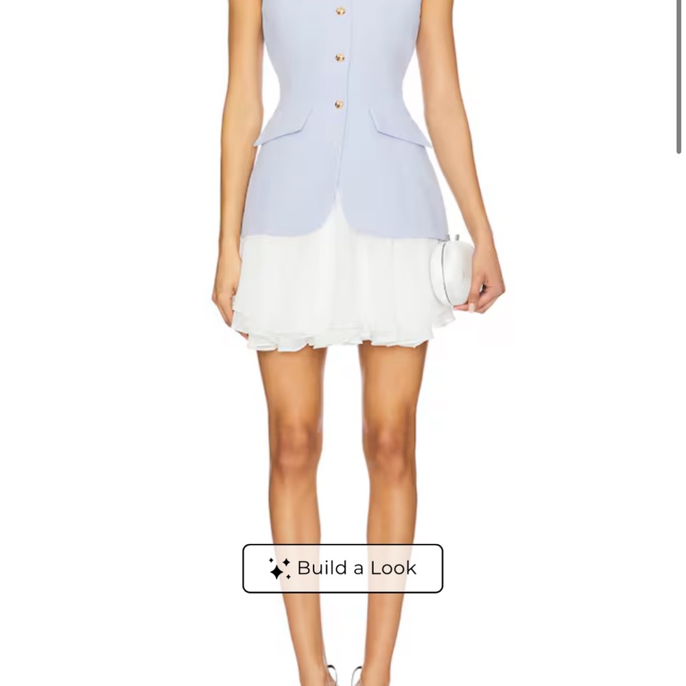 Amanda Uprichard Light Purple and White Mini Dress